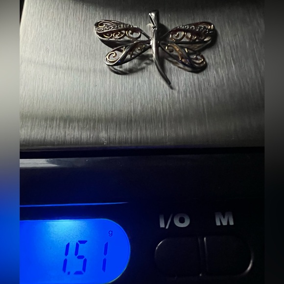 Dragonfly pendant 10k and diamonds - Picture 10 of 14